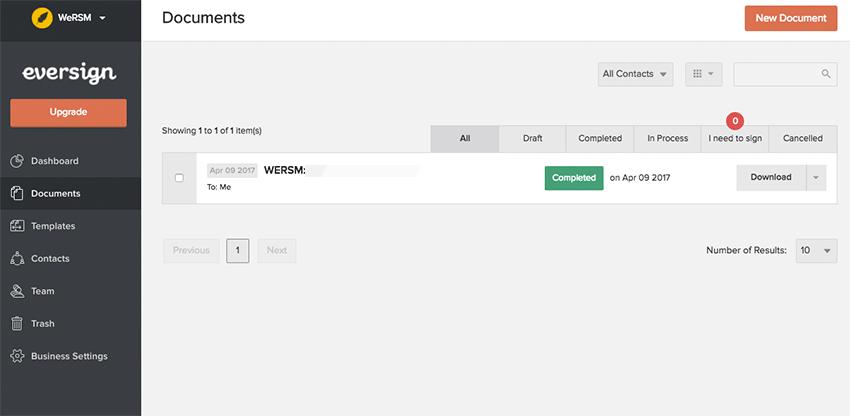 wersm-eversign-documents-dashboard-review