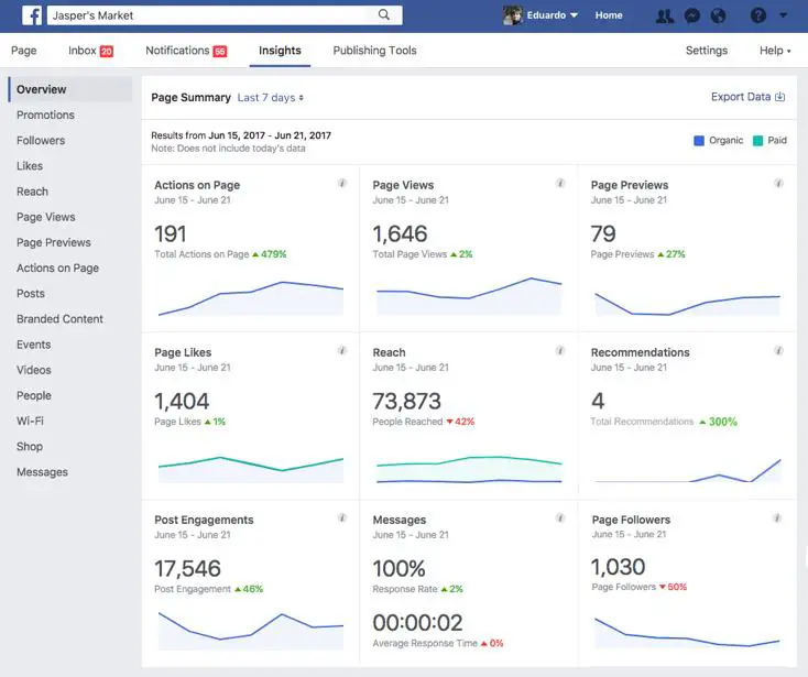 wersm facebook new page insights