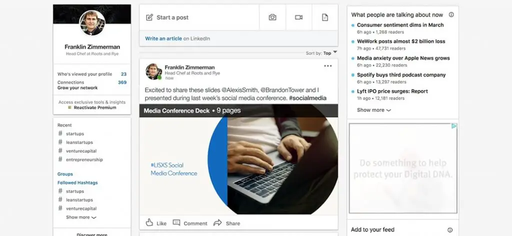how to add conference presentations to linkedin