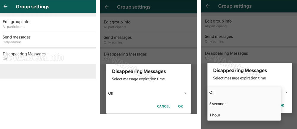 whatsapp disappearing messages