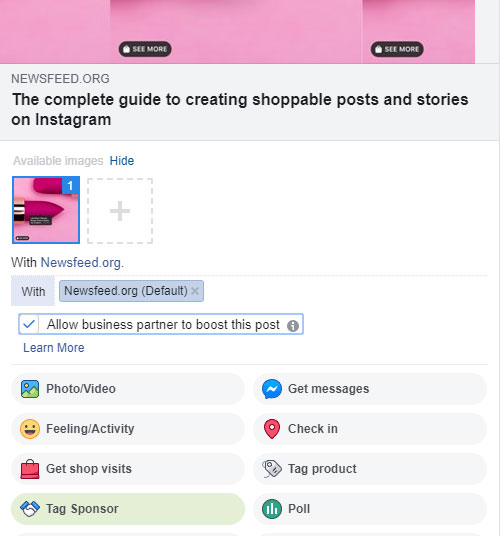 facebook brand collabs manager