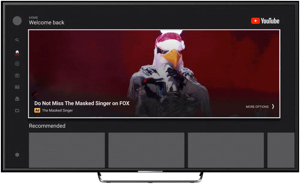 youtube masthead tv screen