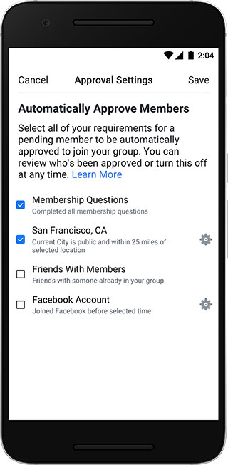 facebook groups automatic approvals