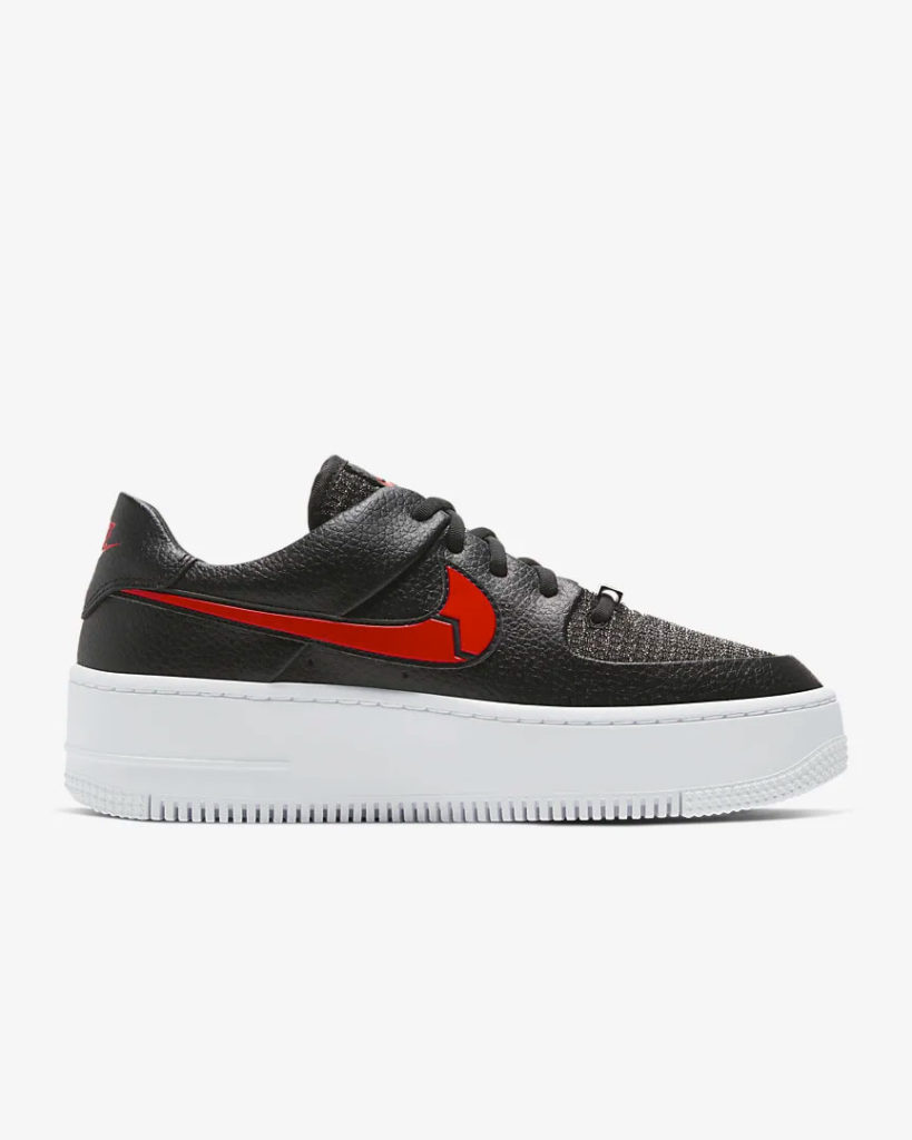 black air force 1 with red swoosh