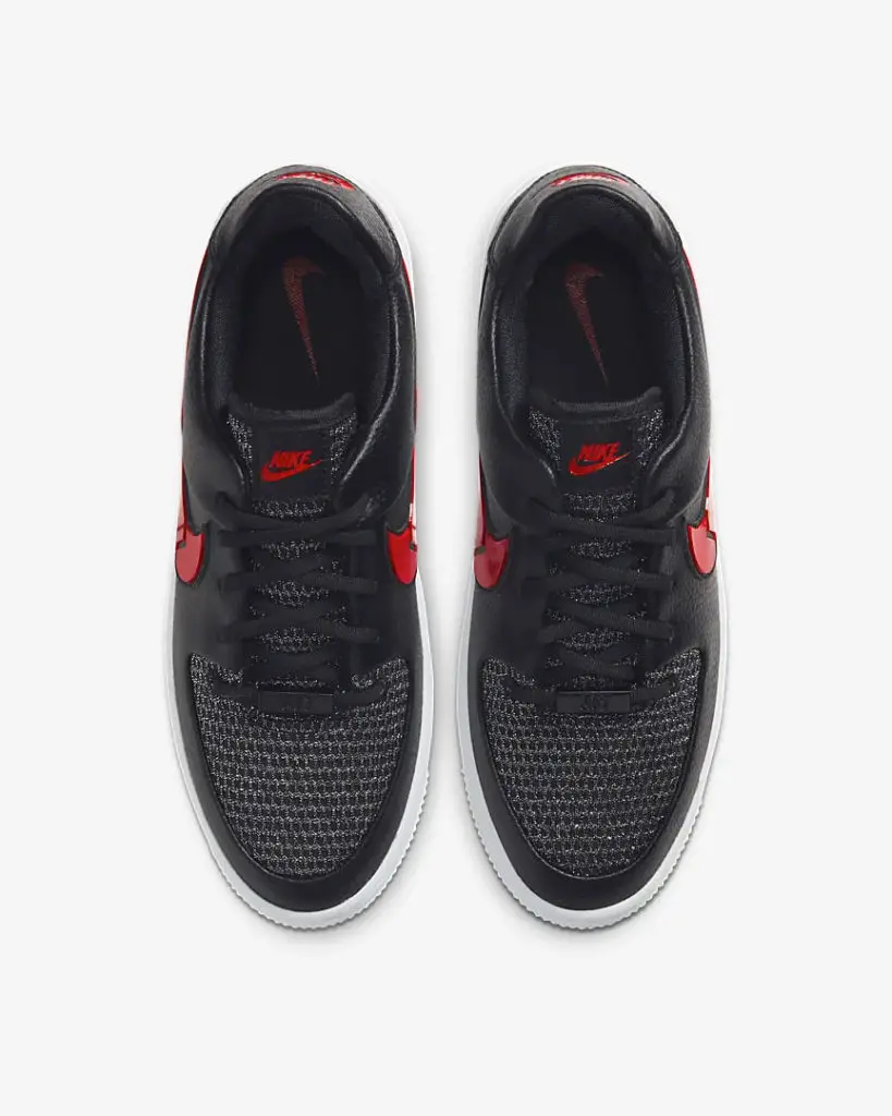 air force 1 black red swoosh