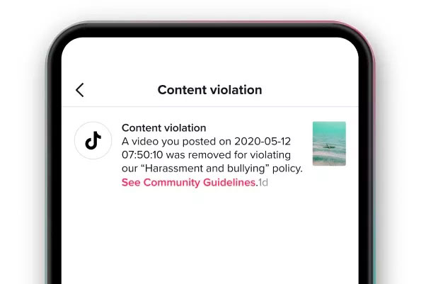 tiktok content violation