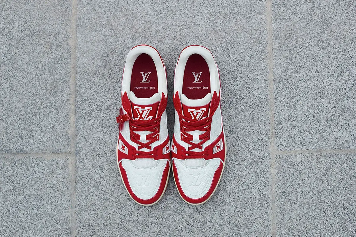 red lv sneakers