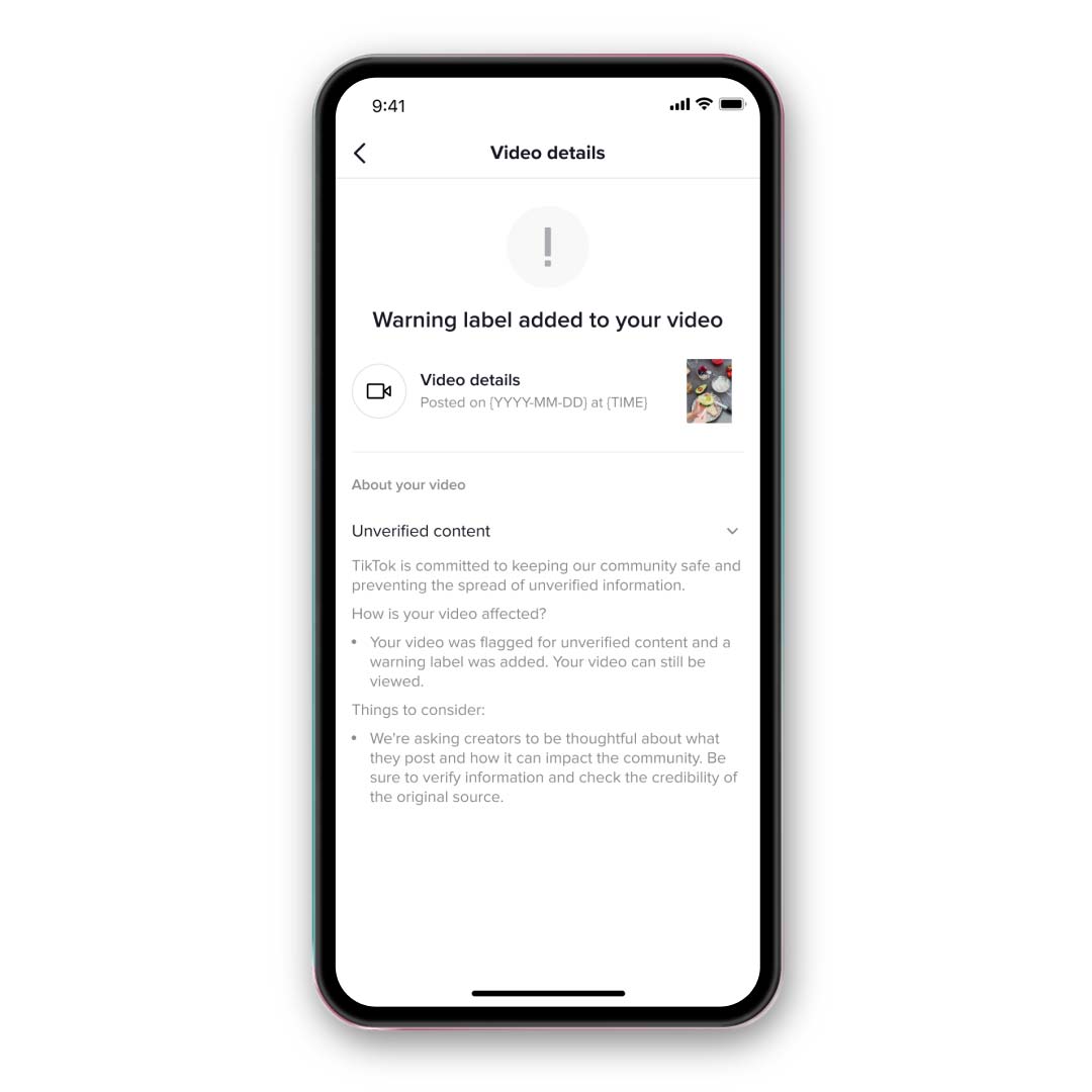 TikTok Starts Showing Warnings On Videos That Contain Unverified