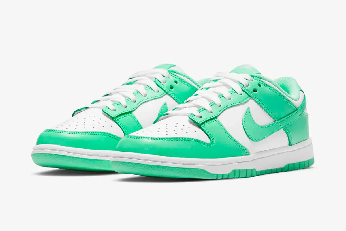 nike dunk low green glow