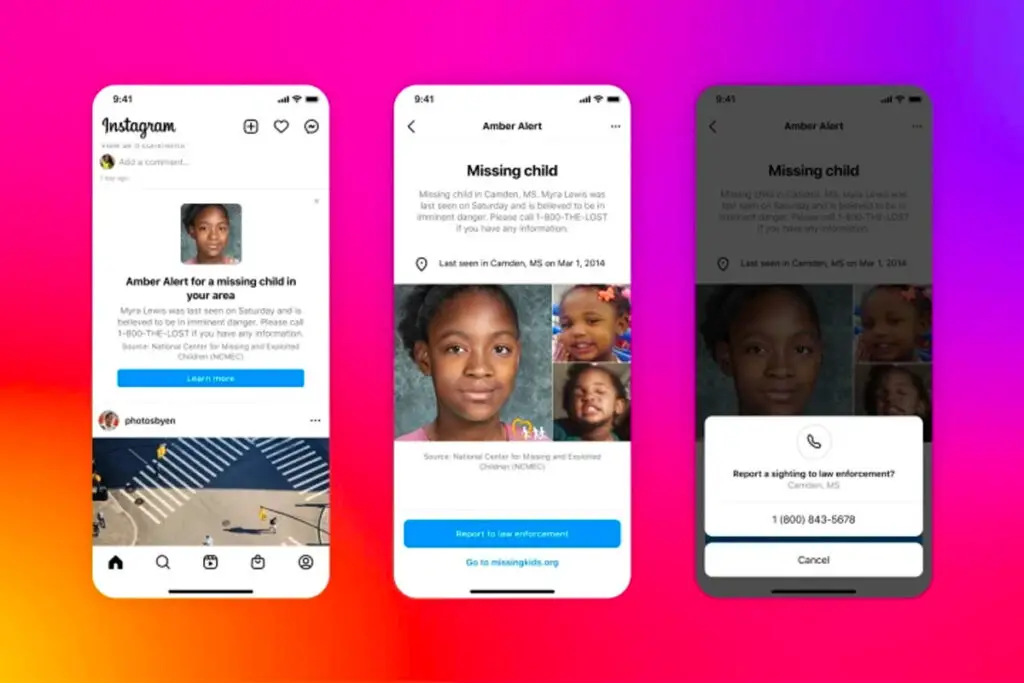instagram amber alerts
