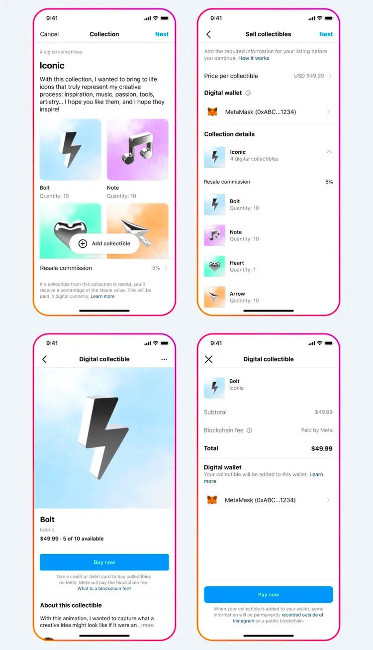 instagram NFT mining and selling