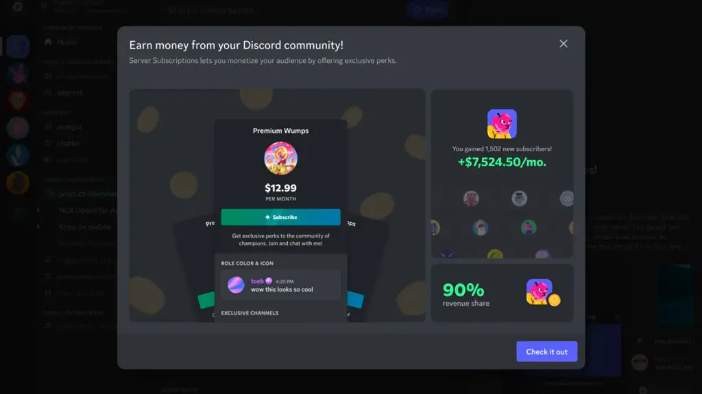 discord server subscriptions