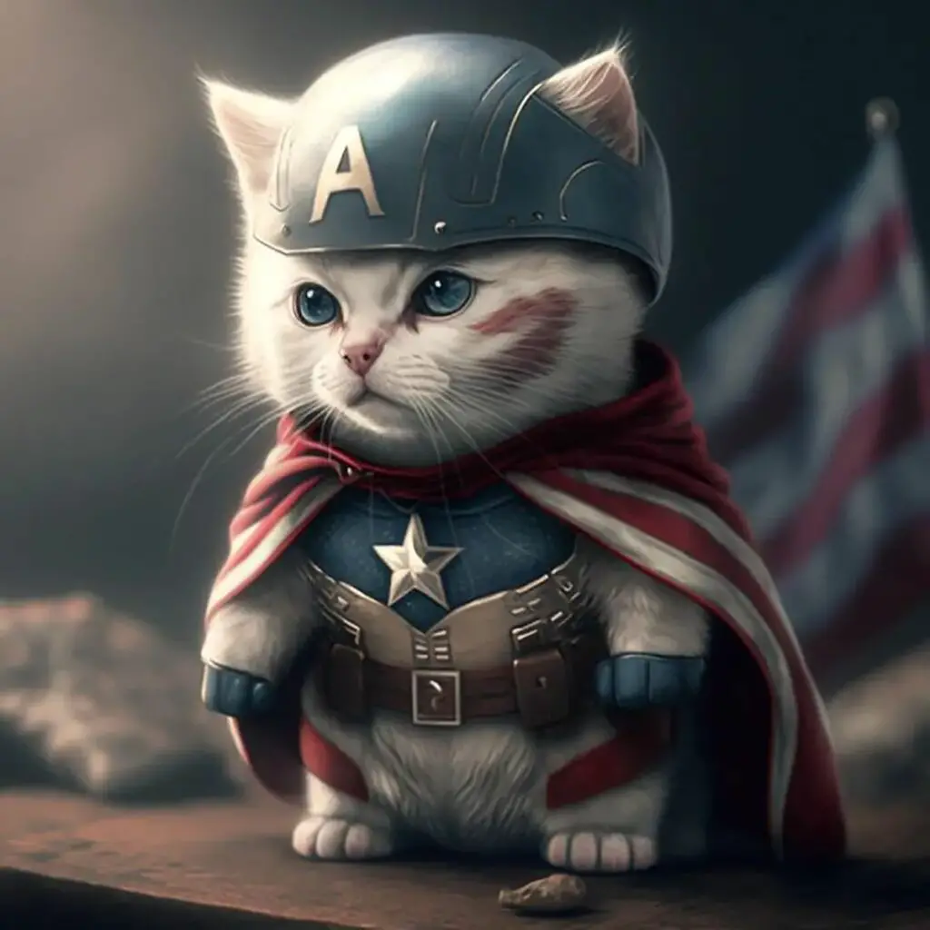 AI Cat portraits - Captain America