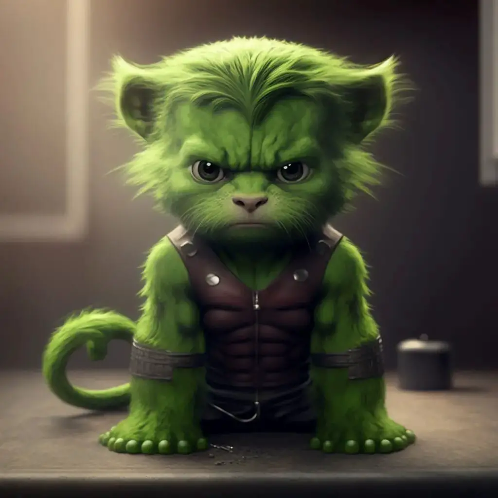 AI Cat portraits - The Hulk