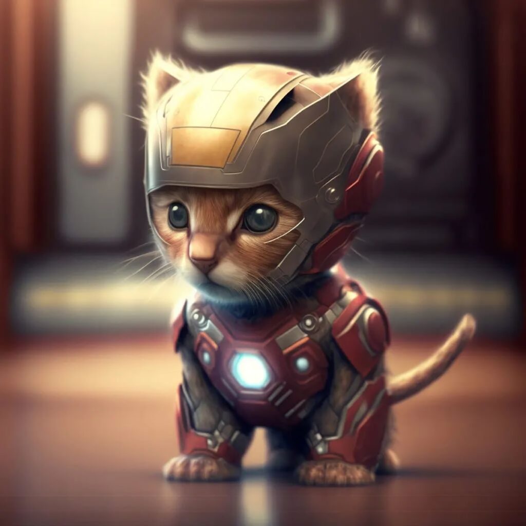 AI Cat portraits - Iron Man