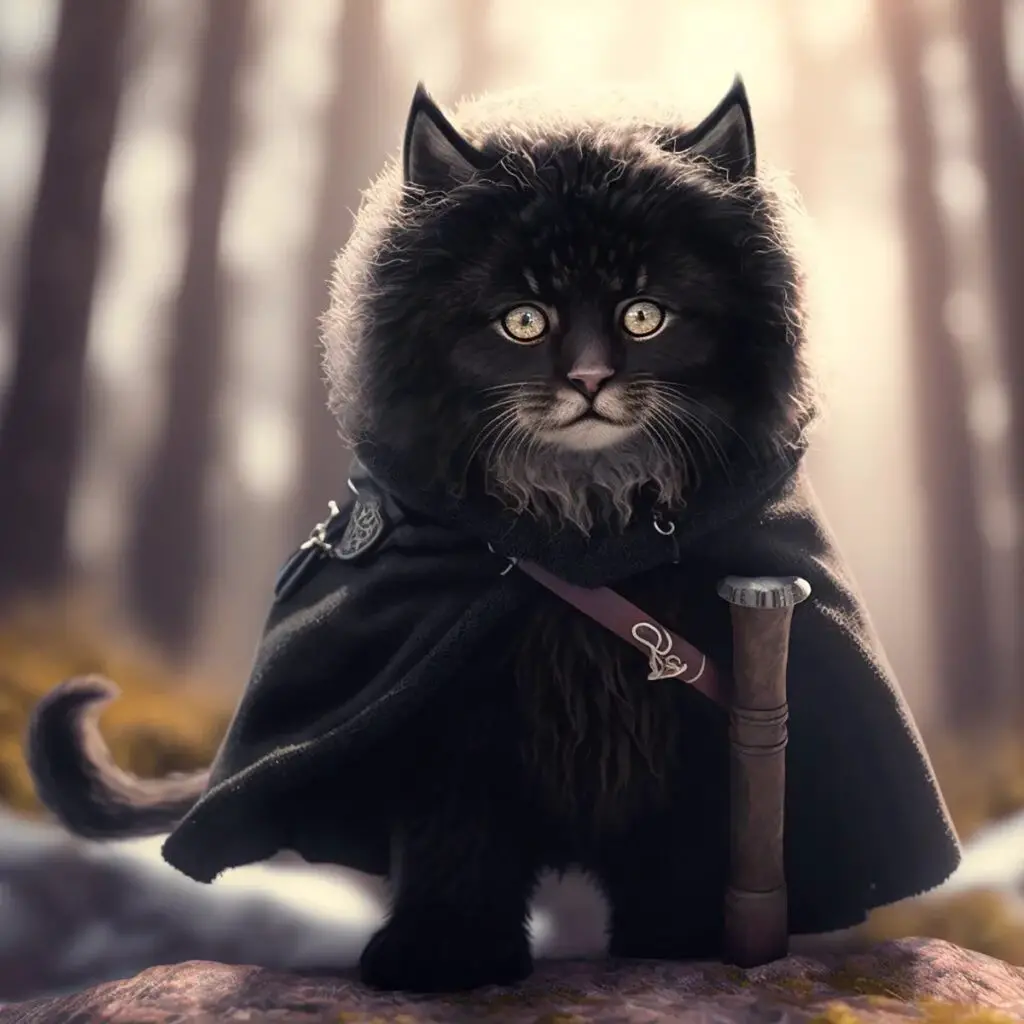 AI Cat portraits - Jon Snow