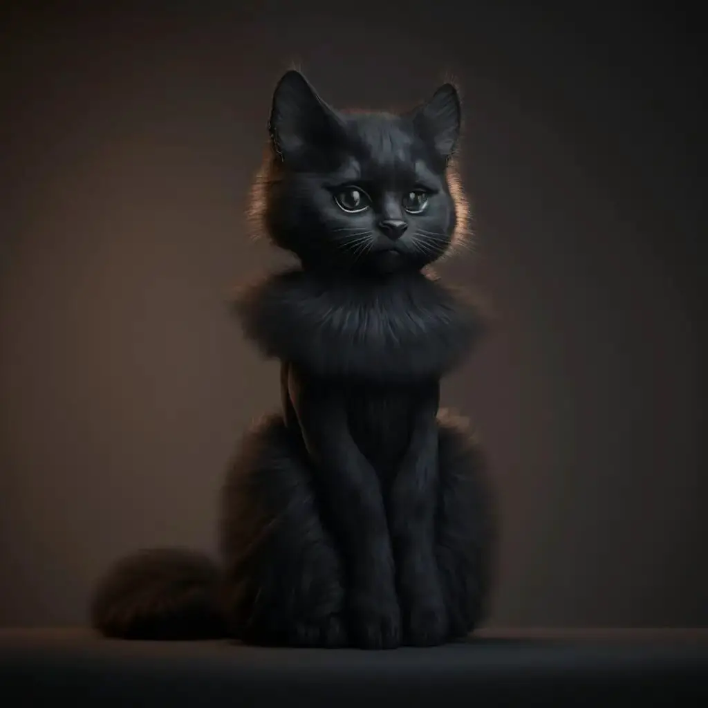 AI Cat portraits - Morticia Addams