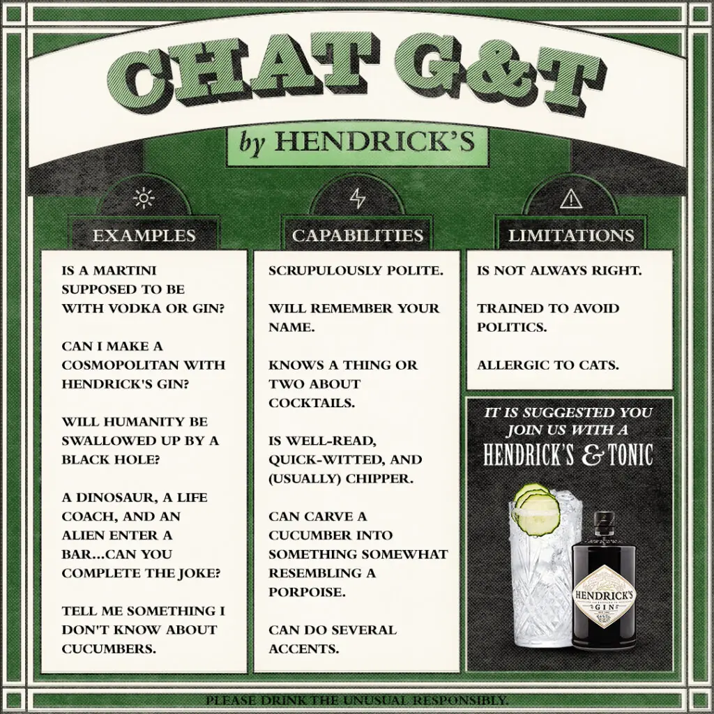 hendrick's chat G&T