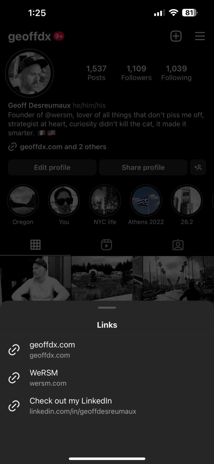 geoffdx instagram - links in bio examples