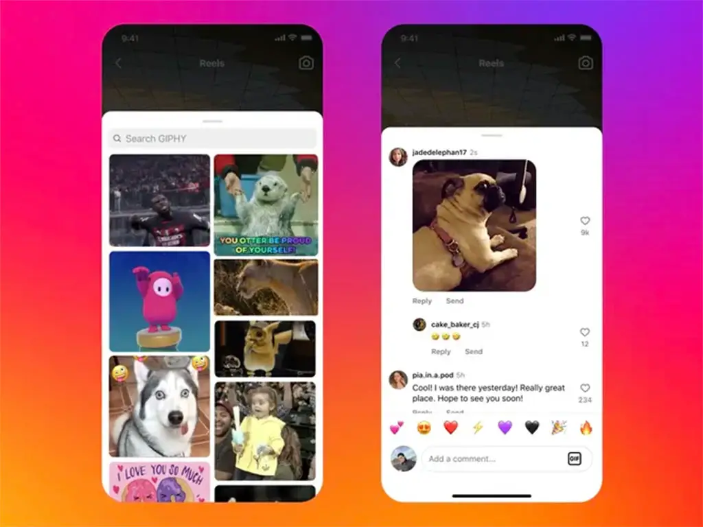 Instagram GIFs comments