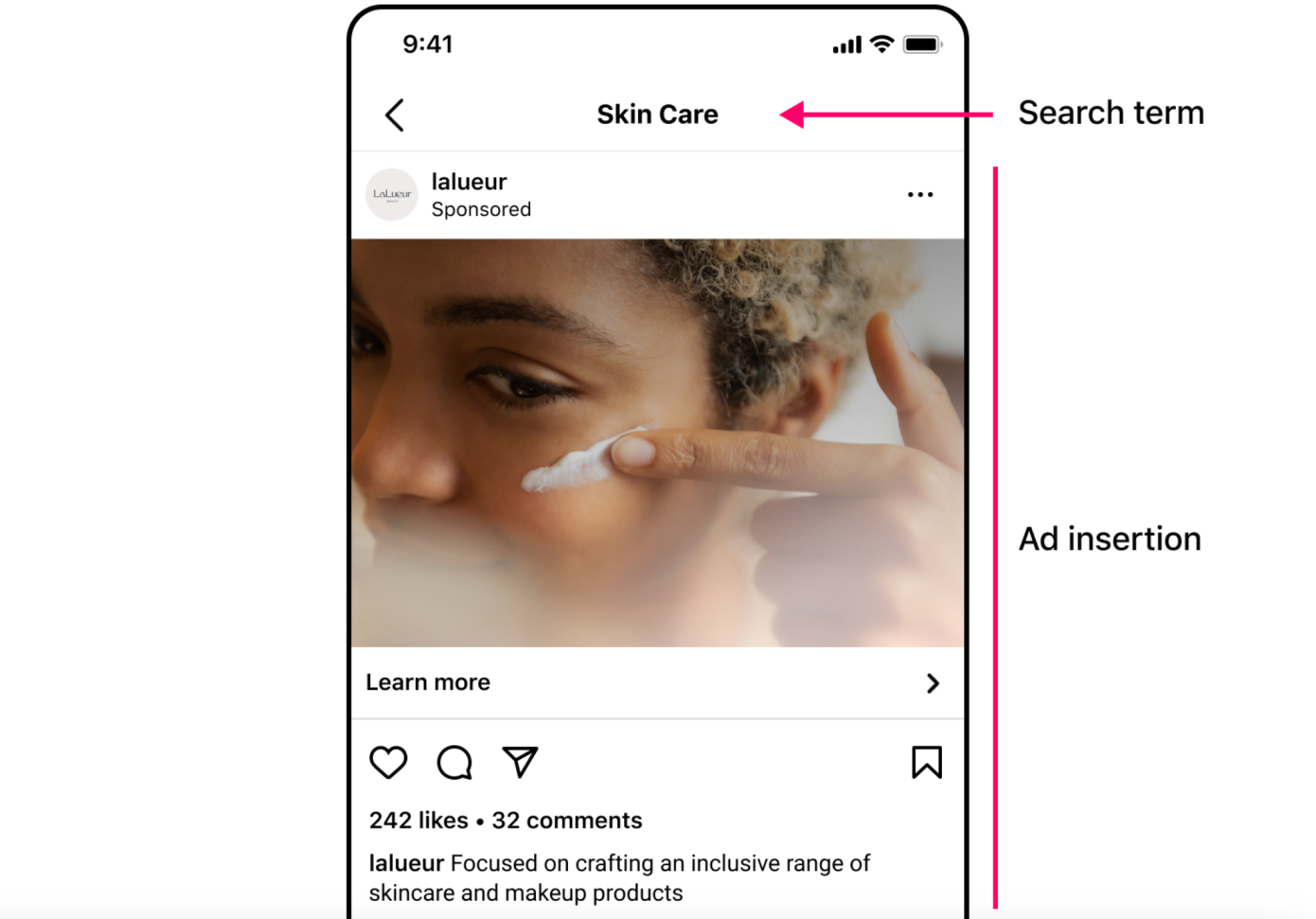 instagram search ads, skin care