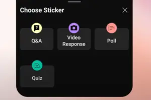 YouTube shorts quiz sticker