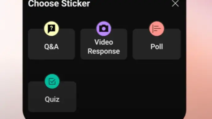 YouTube shorts quiz sticker