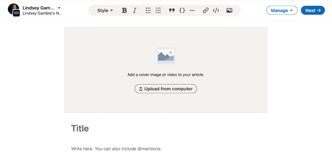 video cover for linkedin newsletters