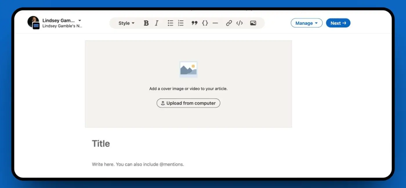 video cover for linkedin newsletters