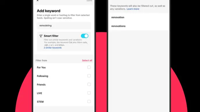TikTok Smart Keyword Filters