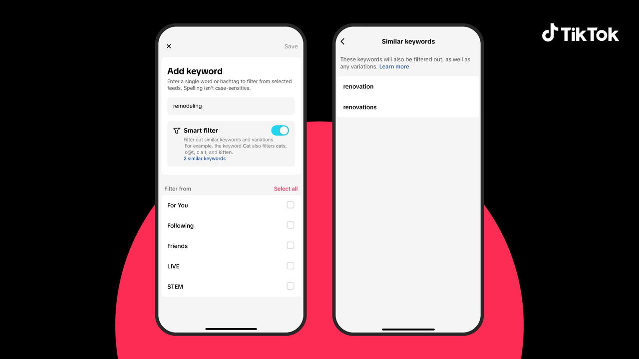 TikTok Smart Keyword Filters