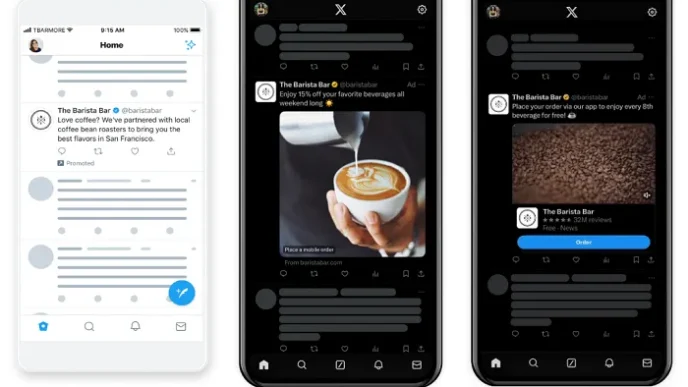 How X charges for ads based on visual size
