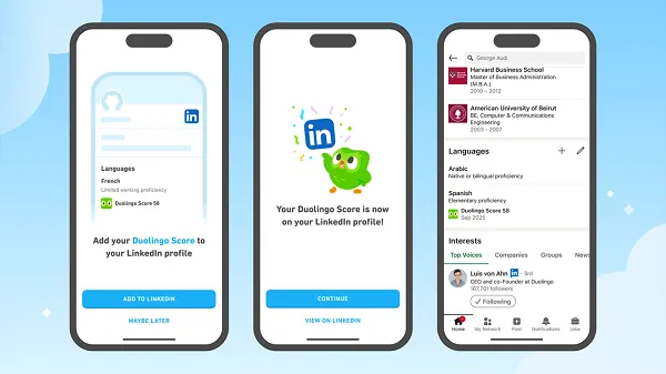 linkedin duolingo score