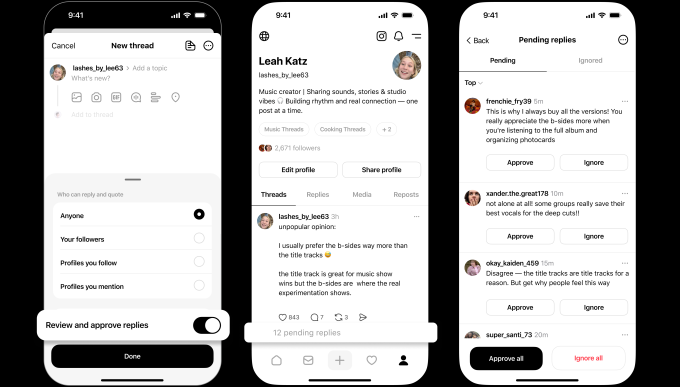 Threads reply approval