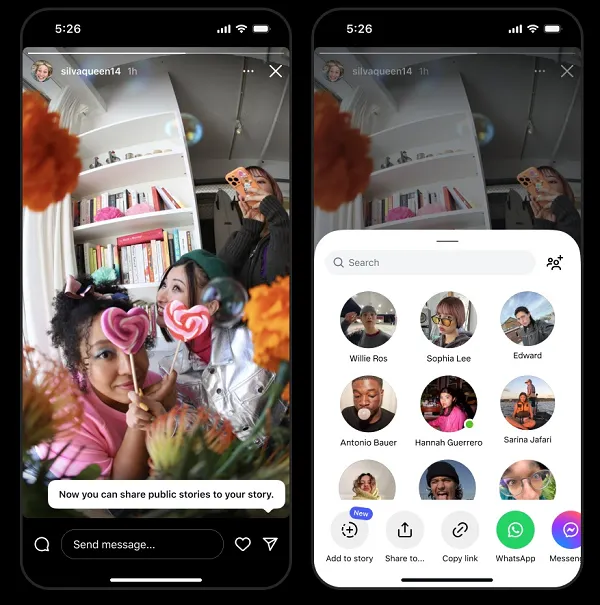 instagram re-share stories